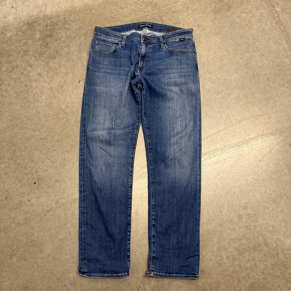Mavi Zach Straight Leg Mens Jeans Blue Medium Wash Denim 36x32